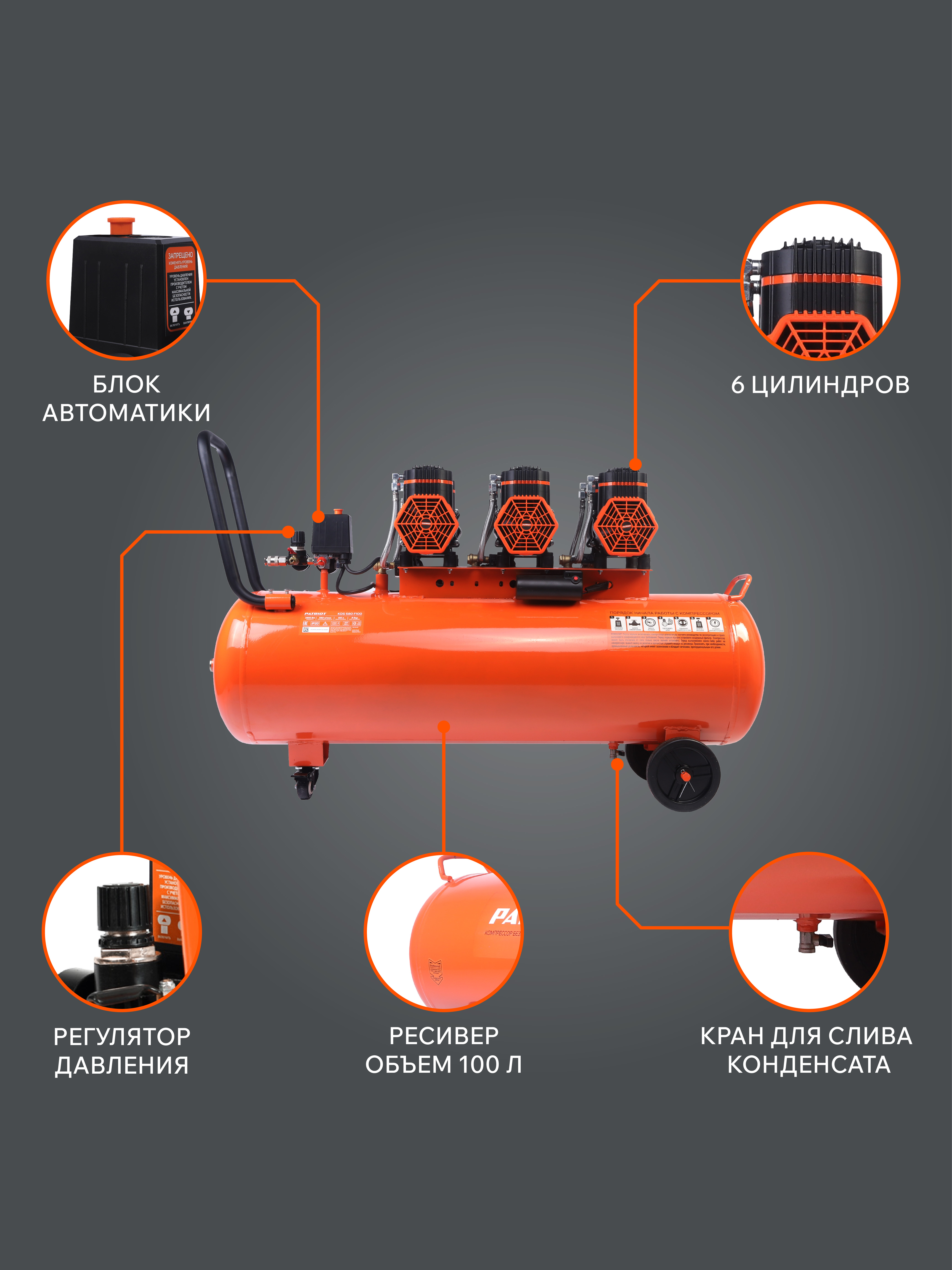 Поршневой компрессор PATRIOT KDS 580 F100