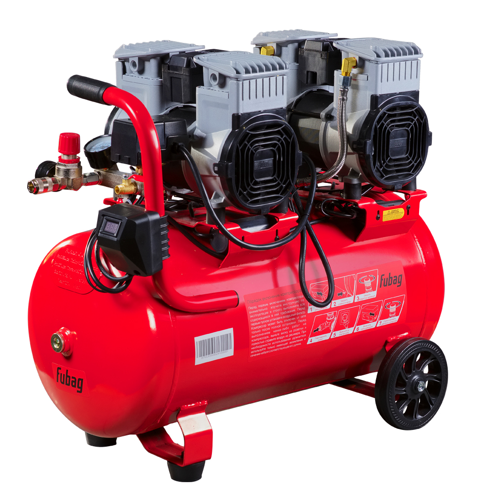 Поршневой компрессор Fubag OLS 500/50 CM2х2 + Набор пневмоинструмента Basic S1000 (3 предмета) в ПОДАРОК